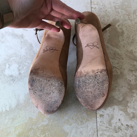 Sam Edelman Ankle T-Strap Pumps -Camel Suede - 8.5 - Picture 8 of 12